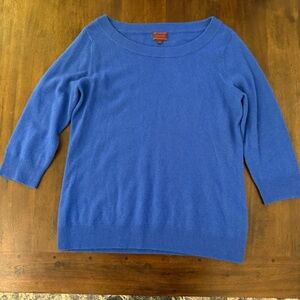 Tesori 100% Cashmere Royal Blue Crew Neck Sweater